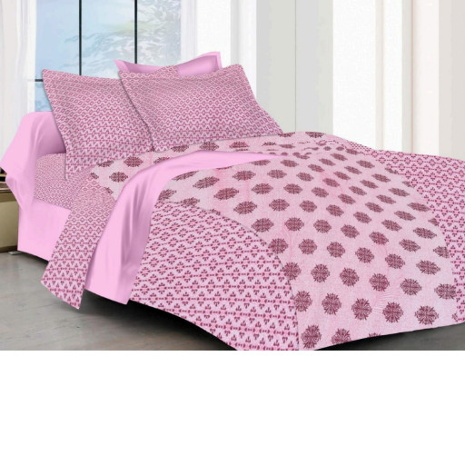 Single Bedsheet Cotton fabric with 2 Pillow cover